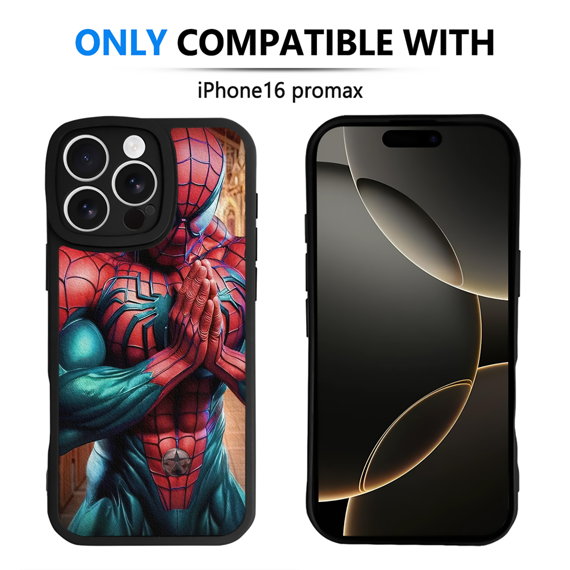 Spider Man スパイダーマン 【iPhone 16シリーズ対応】シリコンスマホケース（レザー調） 材質：シリコン